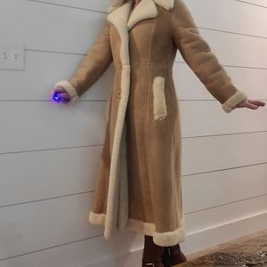 Shearling long coat